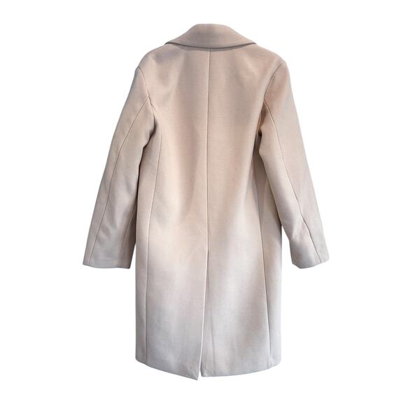 Mango Nude Pink Button Down Collard  Wool Coat Size XS - Picture 6 of 7